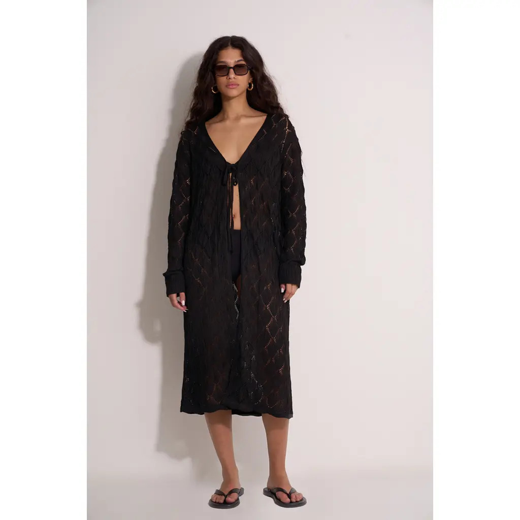 Gottex Beach Life Santorini Crocheted Midi Cover-Up in Black at Nordstrom | Nordstrom