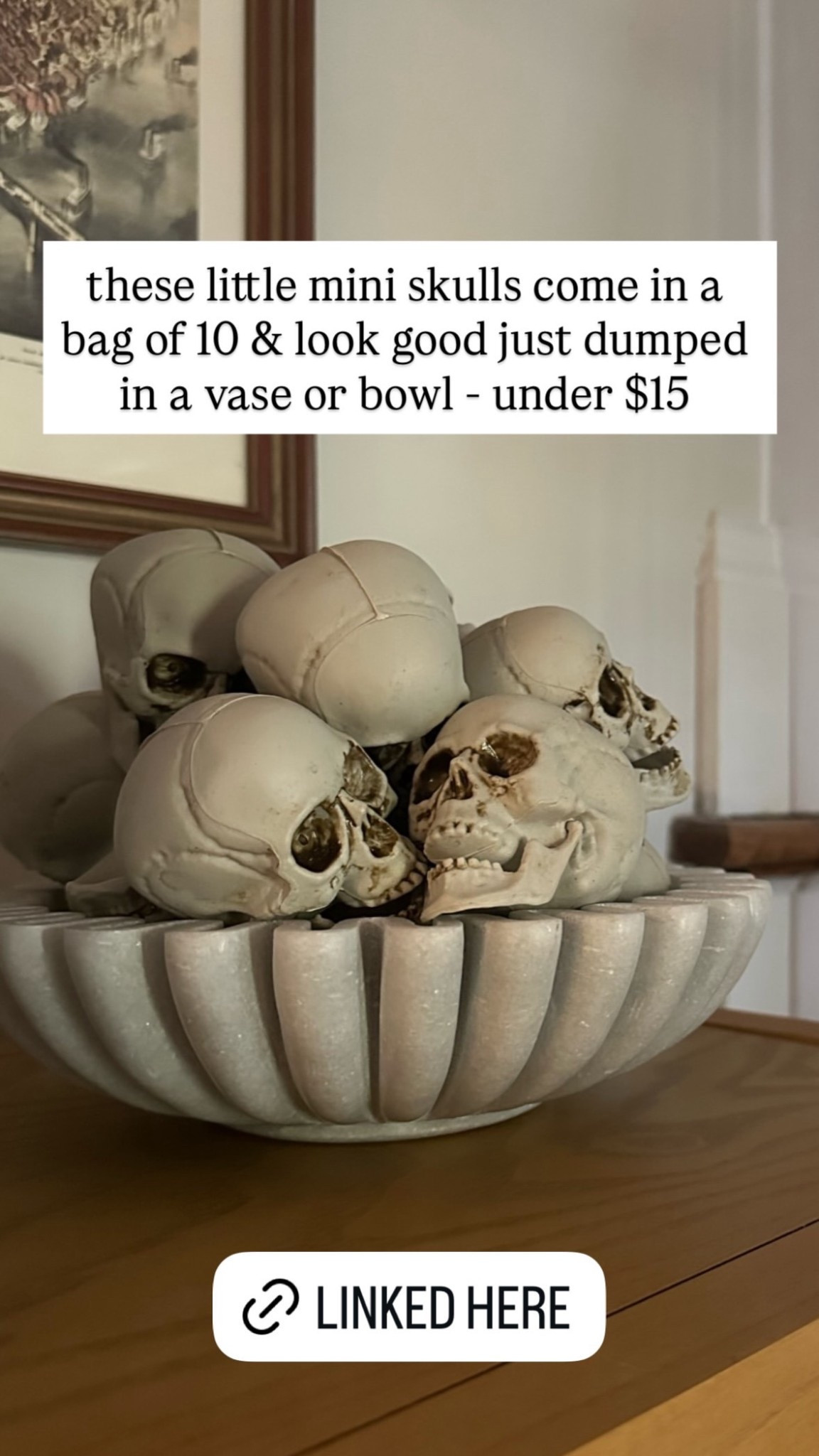 these little mini skulls come in a bag of 10 & look good just dumped in a vase or bowl - under $15

#LTKHalloween #LTKSeasonal #LTKHome