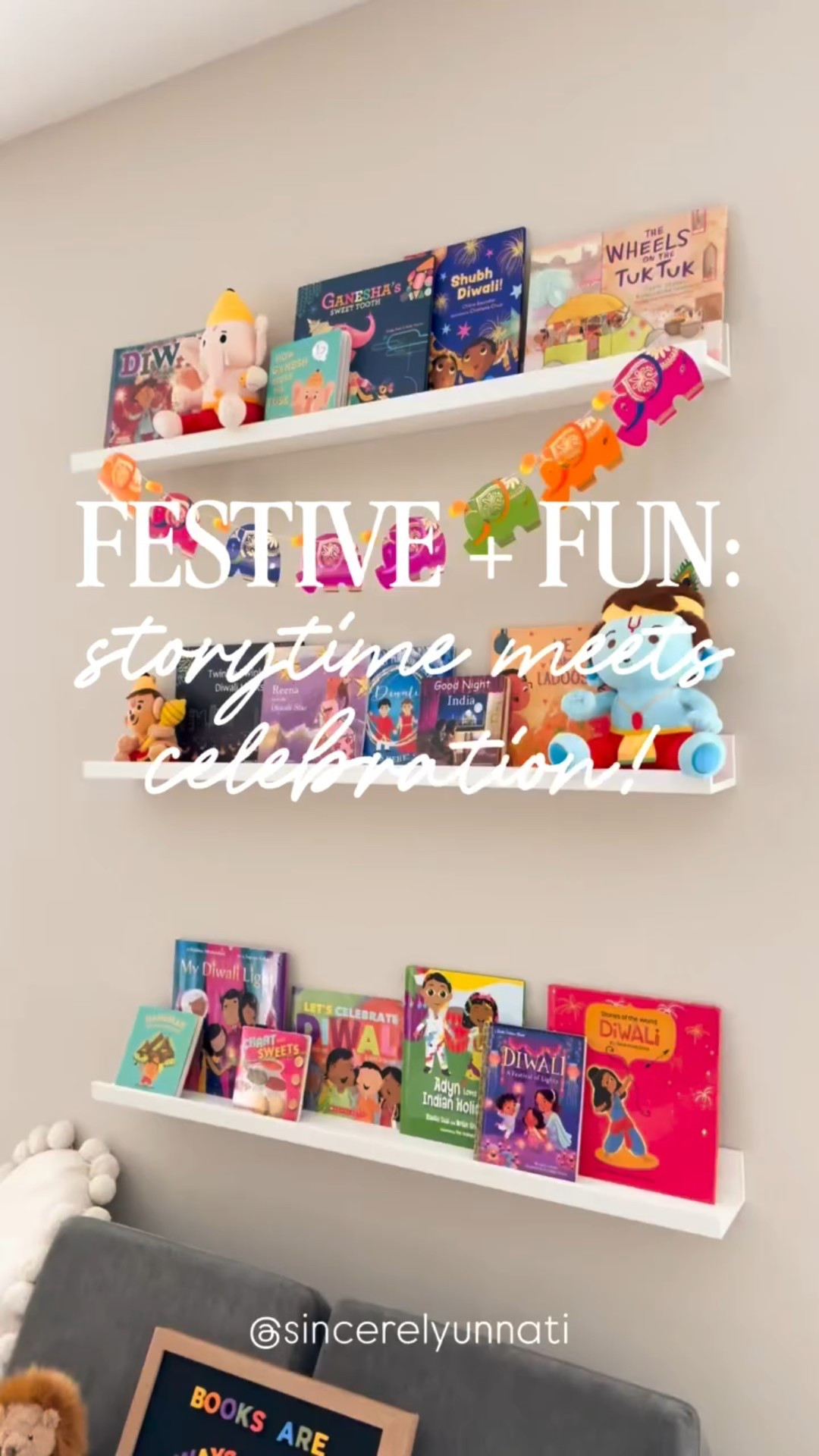 Festive Shelfie: Diwali Edition 🪔📚

What better way to spark curiosity and connection than with a festive bookshelf? Celebrate Diwali with stories that light up little minds and teach them about our rich culture, vibrant traditions, and meaningful rituals.

Whether you’re searching for thoughtful Diwali gifts, ways to introduce traditions to your little ones, or a new family ritual to celebrate the season…a festive book nook is the perfect starting point.

It’s easy to refresh for any festival, holiday, or theme, making your space feel magical all year long!

👇🏽 Tell me your favorite Diwali or cultural storybooks in the comments!
.
.
.
#diwali2025 #kidsdiwali #diwalidecorideas #diwaliinspo #kidsdiwalitraditions #kidsdiwaliparty #booksforkids #culturalbooks #childrensbooks #diwaligifts #diwalidiy #diwalicrafts