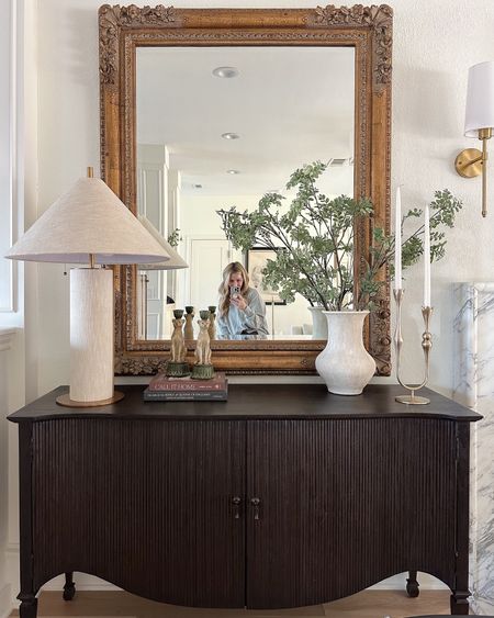 Sideboard styling — mirror is vintage but linked similar!

lamp, vase, greenery stems, candleholder 

#LTKfindsunder50 #LTKstyletip #LTKhome