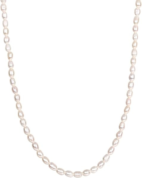 PAVOI 14K-18K Gold Plated Dainty Pearl Necklaces for Women - Station Beaded Choker Paperclip Chai... | Amazon (US)