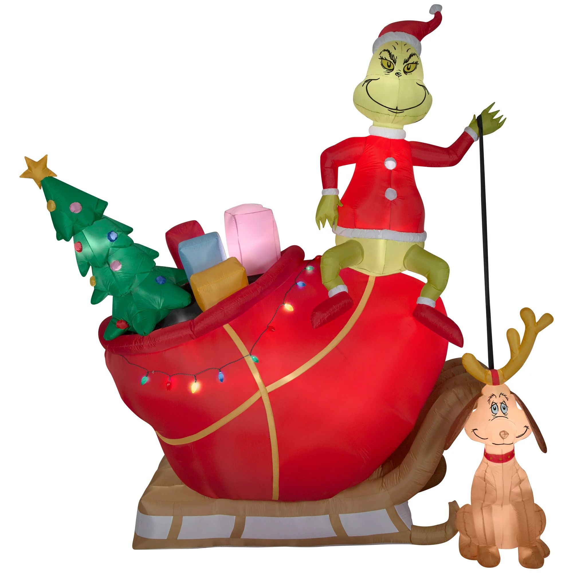 Gemmy 12 ft. Christmas Airblown Inflatable Grinch and Max in Sleigh&nbsp; | Walmart (US)