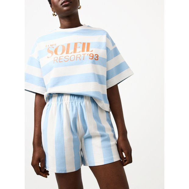 Buy Blue Stripe Co-ord Shorts XL | Co-ords | Tu | Tu Clothing