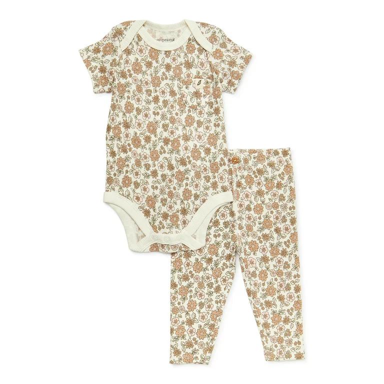 easy-peasy Baby Girls Bodysuit and Legging Outfit Set, 2-Piece, Sizes 0-24 Months | Walmart (US)