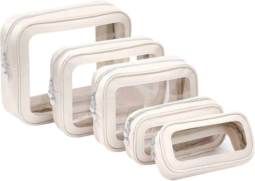5PCS Diaper Bag Organizer Pouch Set, Clear Organizer Bags, TSA Approved Toiletry Bag, Clear Water... | Amazon (US)