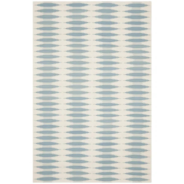 Liara Ikat Hand-Knotted Wool Blue/Ivory Area Rug | Wayfair Professional