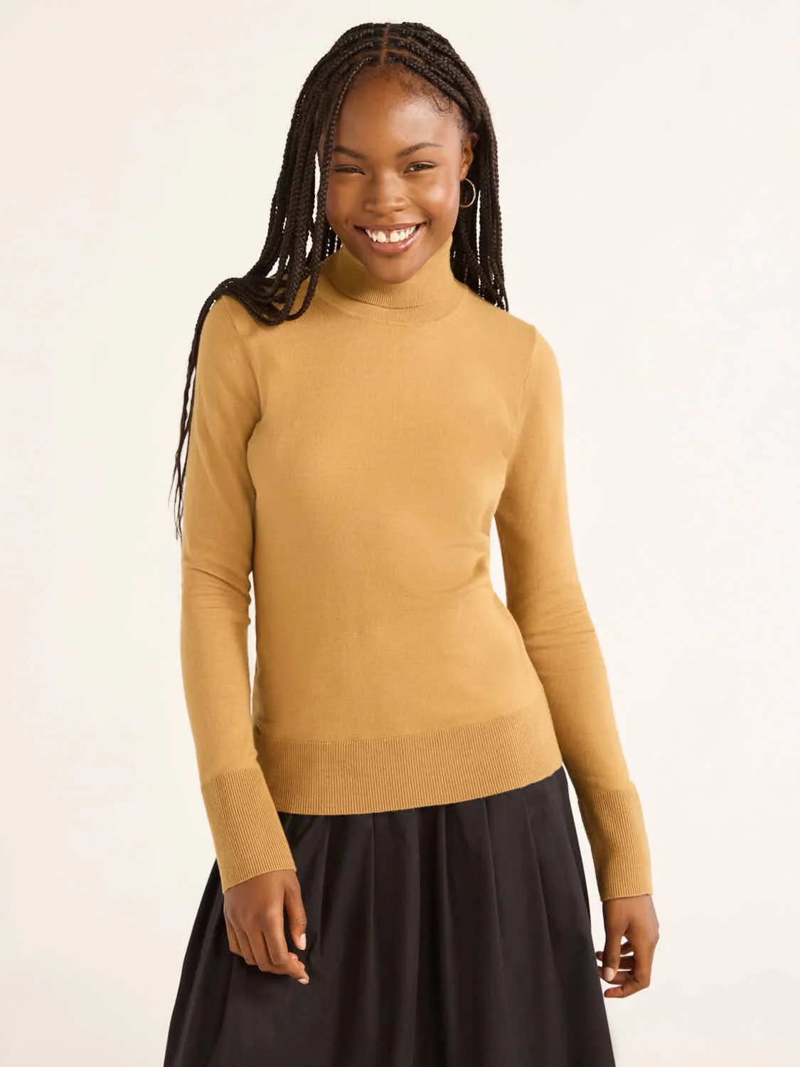 Free Assembly Women’s Cozy Yarn Classic Turtleneck Sweater with Long Sleeves, Lightweight, Size... | Walmart (US)