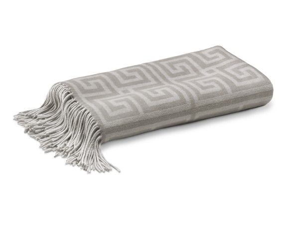 Greek Key Cashmere Throw, Steeple Grey | Williams-Sonoma