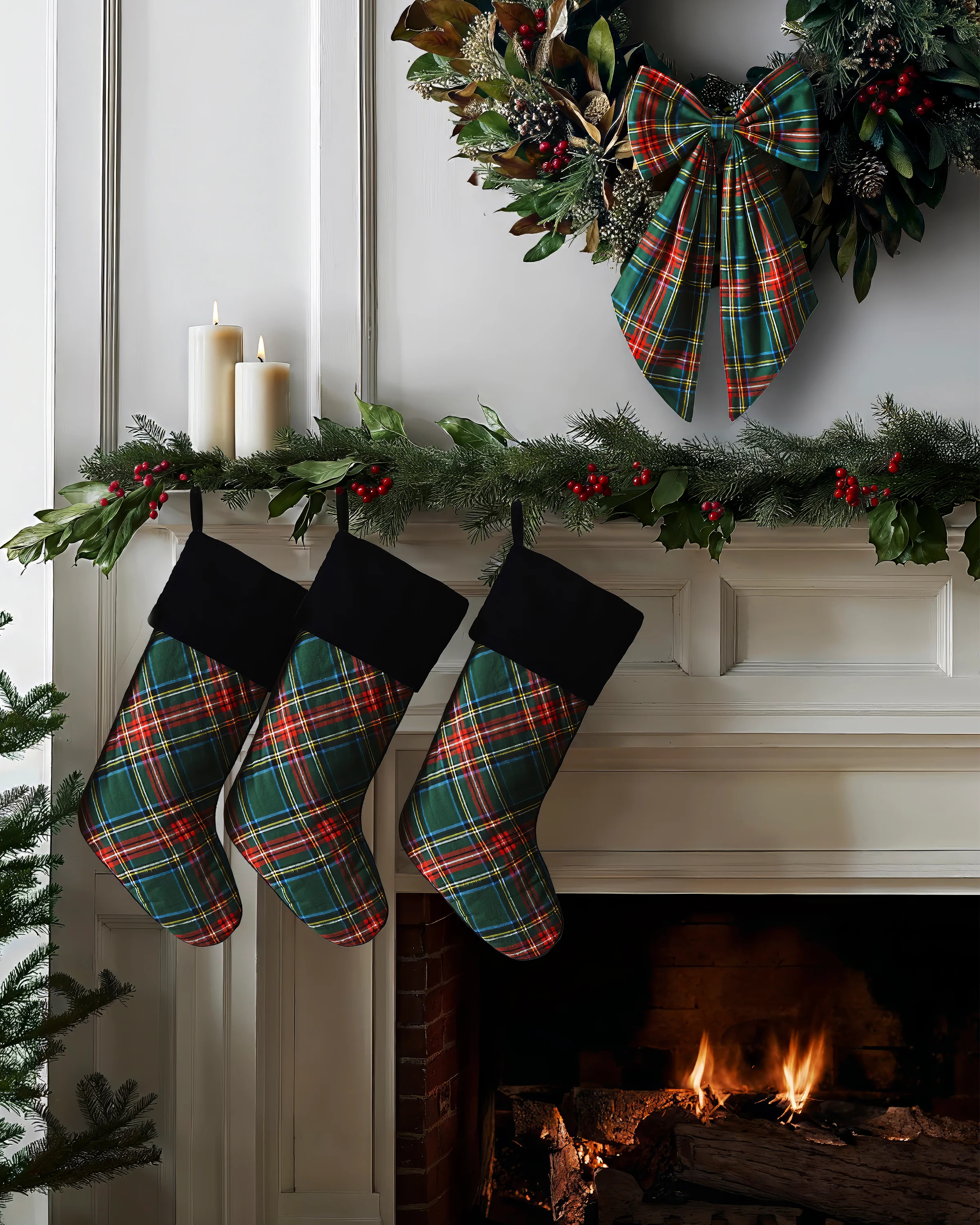 Wreath Bow in Kensington Tartan | Petite Plume