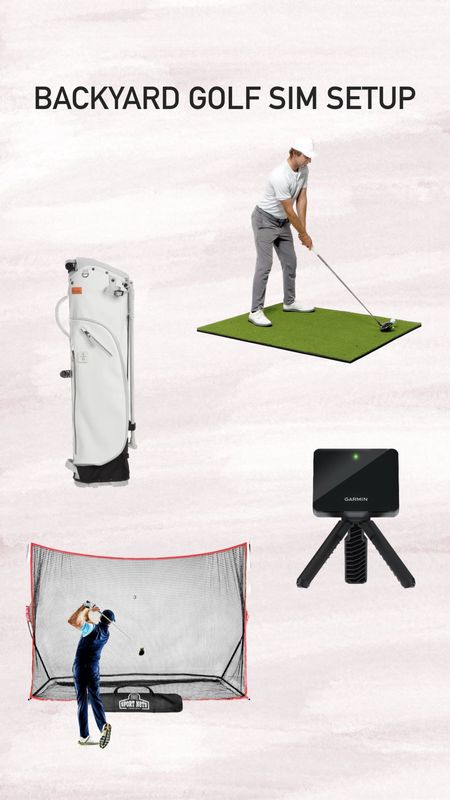 Backyard golf sim setup 