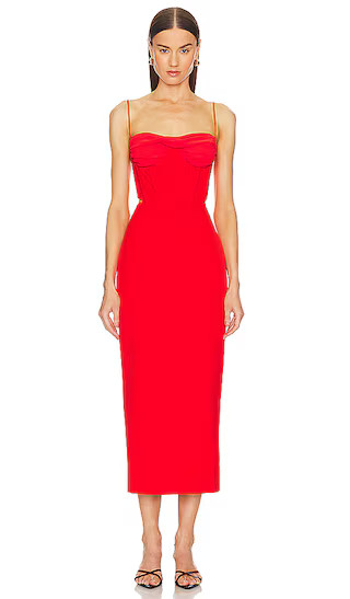 Martini Midi Dress in Fire Red Fall Midi Dress Fall Cocktail Dress Fall Dresses 2024 | Revolve Clothing (Global)