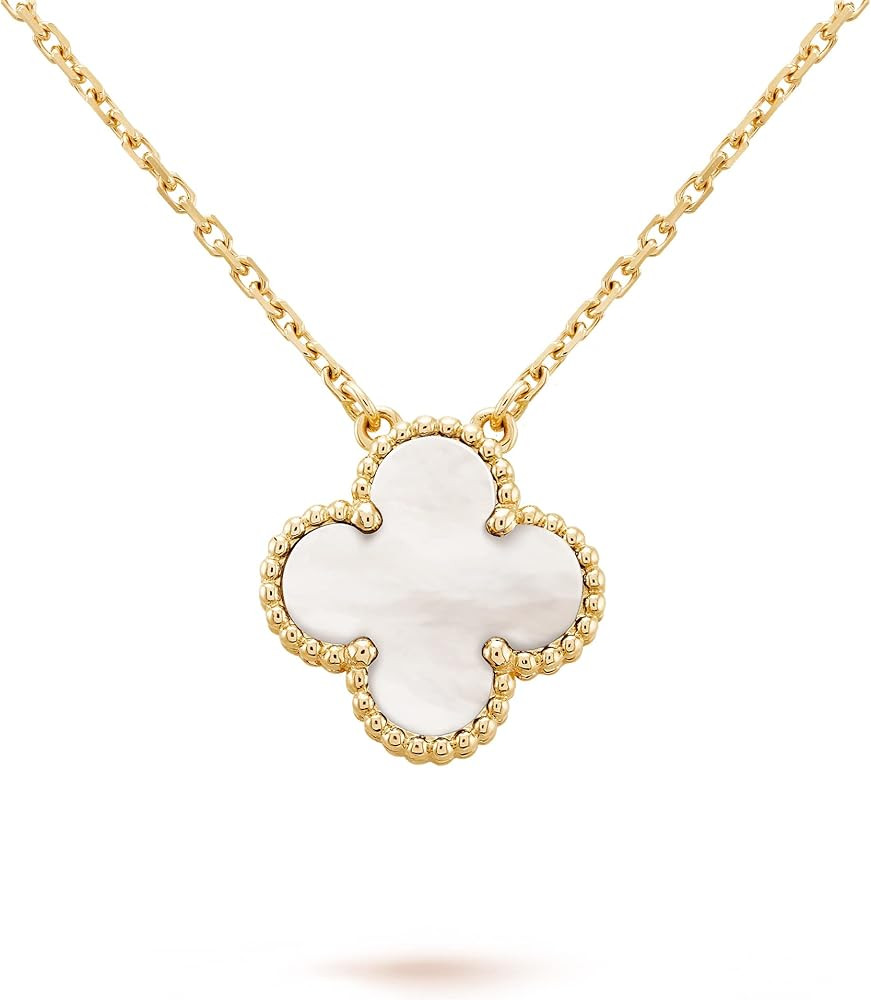 Womens Vintage Alhambra Carnelian Yellow Gold AU750 Bracelet for Women Ladies Lucky Clover Bracel... | Amazon (US)