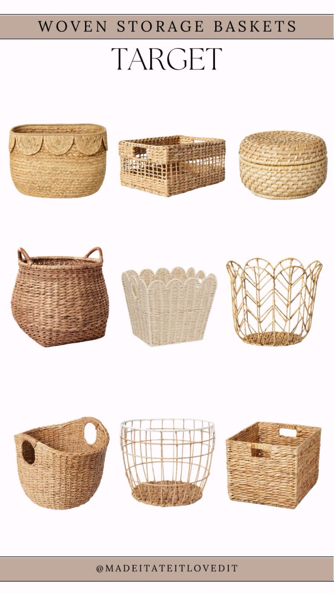 Organize in style with Target's woven storage baskets. Perfect for decluttering and adding a touch of texture to any room, these versatile baskets are both functional and fashionable.

#TargetFinds #HomeOrganization #WovenBaskets #StorageSolutions #HomeDecor #OrganizedLiving #TargetStyle

#LTKHome