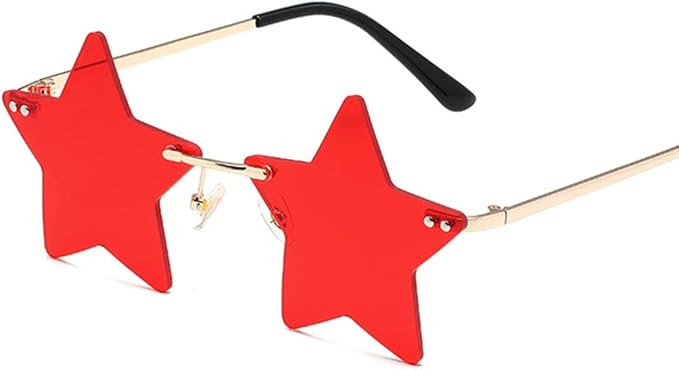Victray Fashion Glasses Party Star Sunglasses Outdoor Eyewear Club Accessory for Women (Red) | Amazon (US)