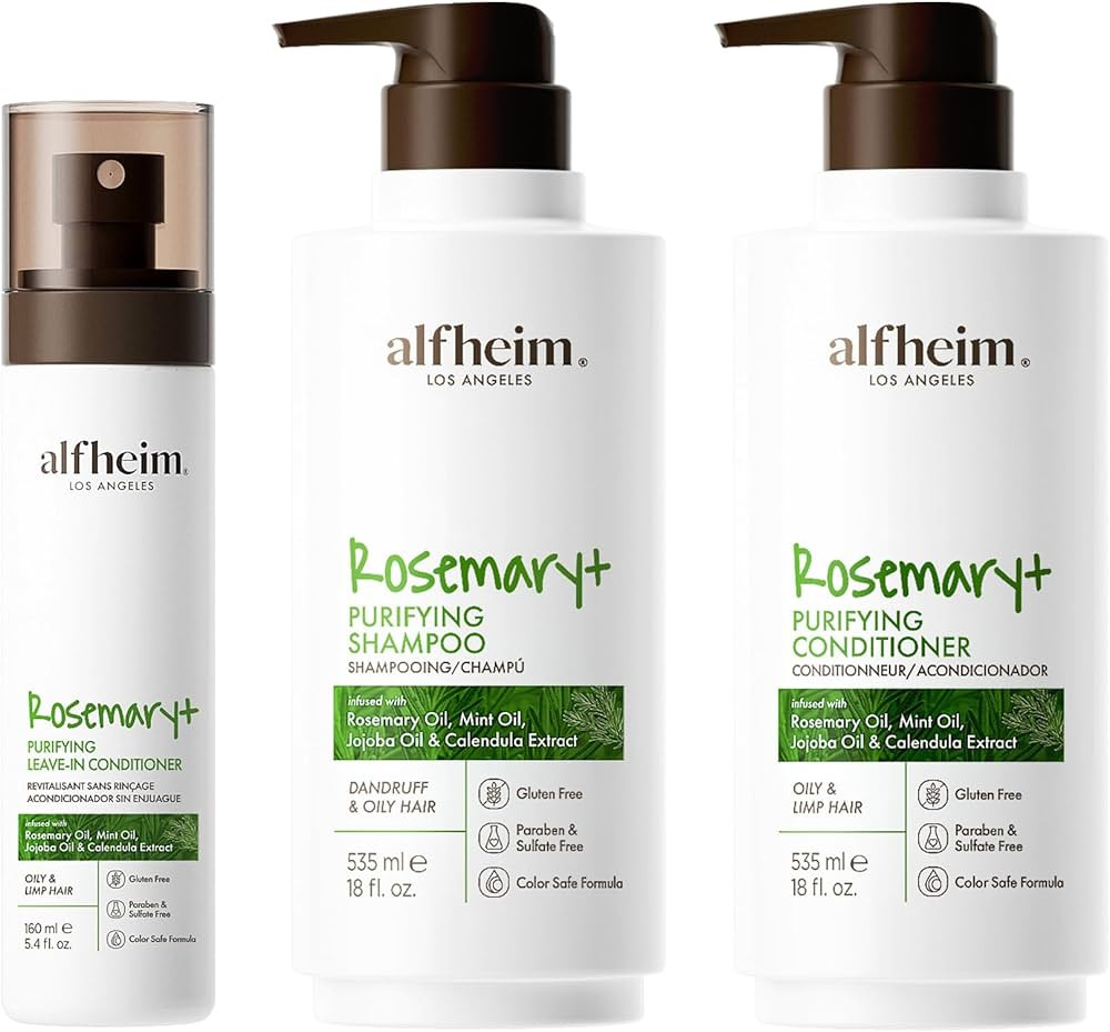 Rosemary Shampoo Conditioner Leave-in Conditioner 3-piece set Deep Cleansing Scalp Care Strengthe... | Amazon (US)
