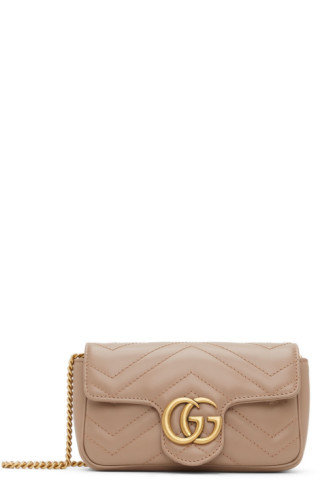 Gucci - Pink Super Mini GG Marmont Matelassé Bag | SSENSE