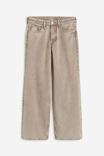 Baggy Wide Low Jeans - Low waist - Long - Light denim blue - Ladies | H&M US | H&M (US + CA)