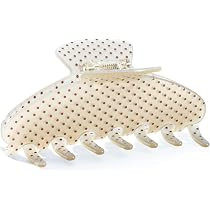 Large Acetate 4 Inch Hair Claw Clip for Women, Yellow Polka Dots Claw Clips & Jaw Clips for Thin ... | Amazon (US)