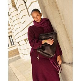 Nova Hand Woven Large Shoulder Bag in Chocolate | Katie Loxton Ltd. (UK)