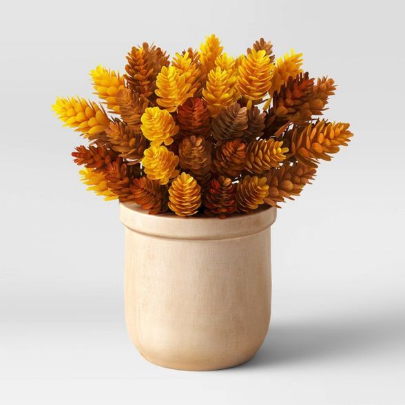 9" x 5" Artificial Hopps Arrangement in Wood Pot - Threshold™ | Target