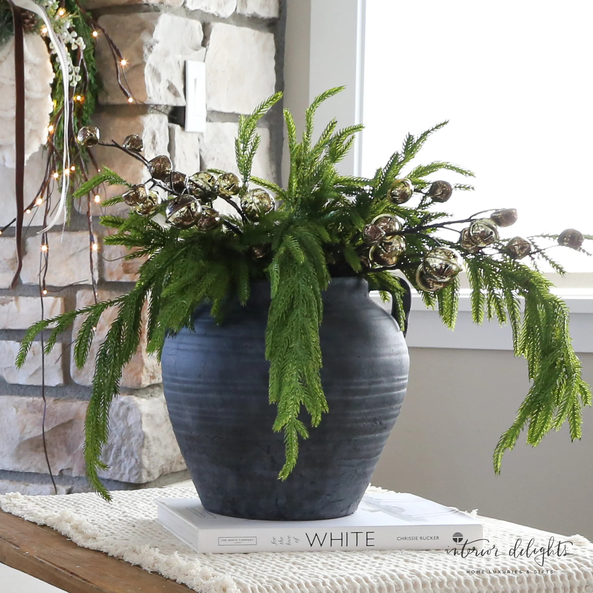 10” Charcoal 4 Handle Vase | Interior Delights