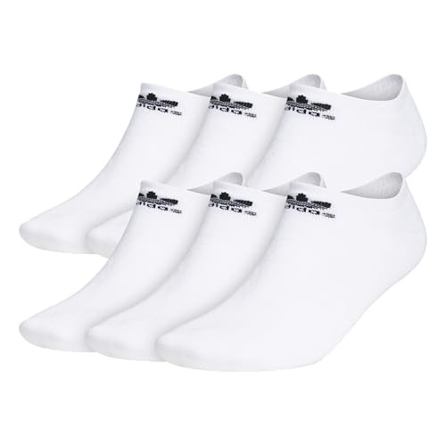 adidas Originals Trefoil No Show Socks (6-Pair), White, Medium | Amazon (US)