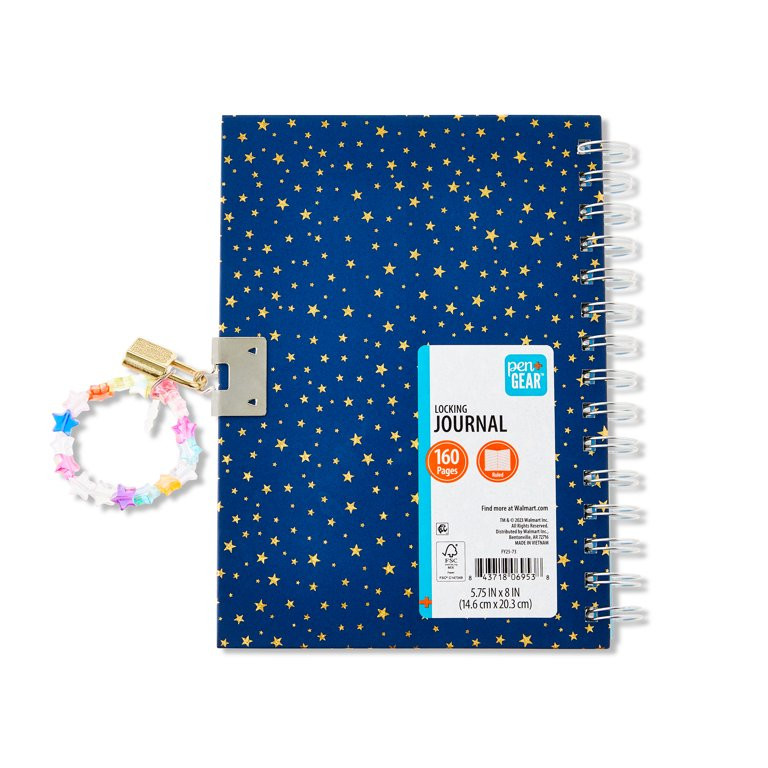 Pen+Gear Gold Star Shaker Locking Journal For Children, 6.6" x 8.3" Hardcover, 160 Ruled Pages | Walmart (US)