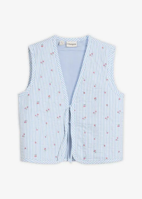 Steppweste mit floraler Stickerei | Bonprix DE