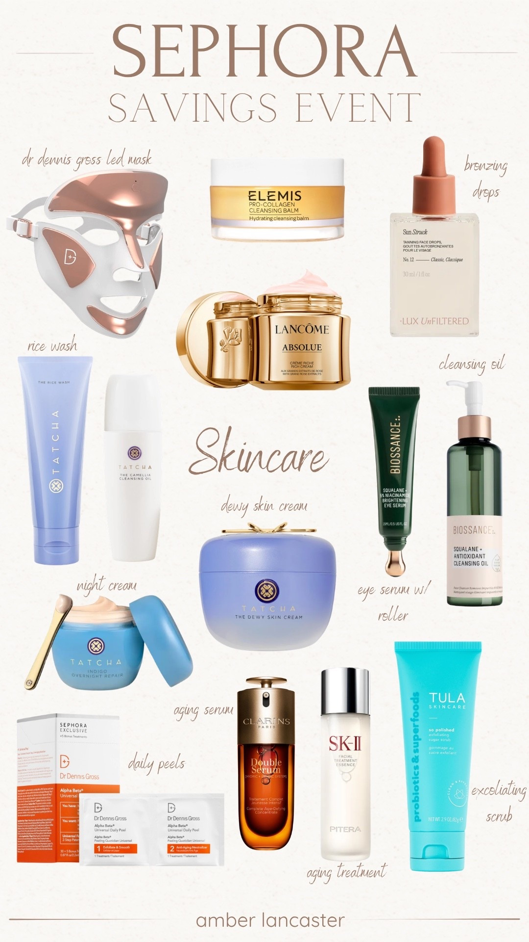 Sephora savings event — skincare faves 🫧
Rogue gets 20% off, VIB gets 15% off, and insider get 10% off through 4/20
Code: SPRINGSALE | 
sephora savings event, sephora sale, sephora favorites, sephora must haves, sephora makeup, sale, beauty sale, skincare, skincare favorites, skincare must haves, sephora skincare, led mask, tatcha, anti aging skincare, eye cream, face wash, cleansing oil, face lotion, bronzing drops, cleansing balm. 

#LTKselfcare #LTKSaleAlert #LTKBeauty