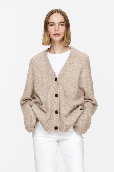 Wool-Alpaca Blend Cardigan – Oat Melange – Women – ARKET GB | Arket UK