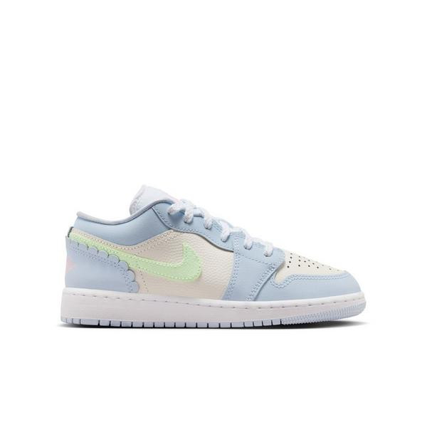 Kids' Air Jordan 1 Low Sneakers Big 4 Regular Half Blue/Vapor Green-Sail-White | Scheels Sports
