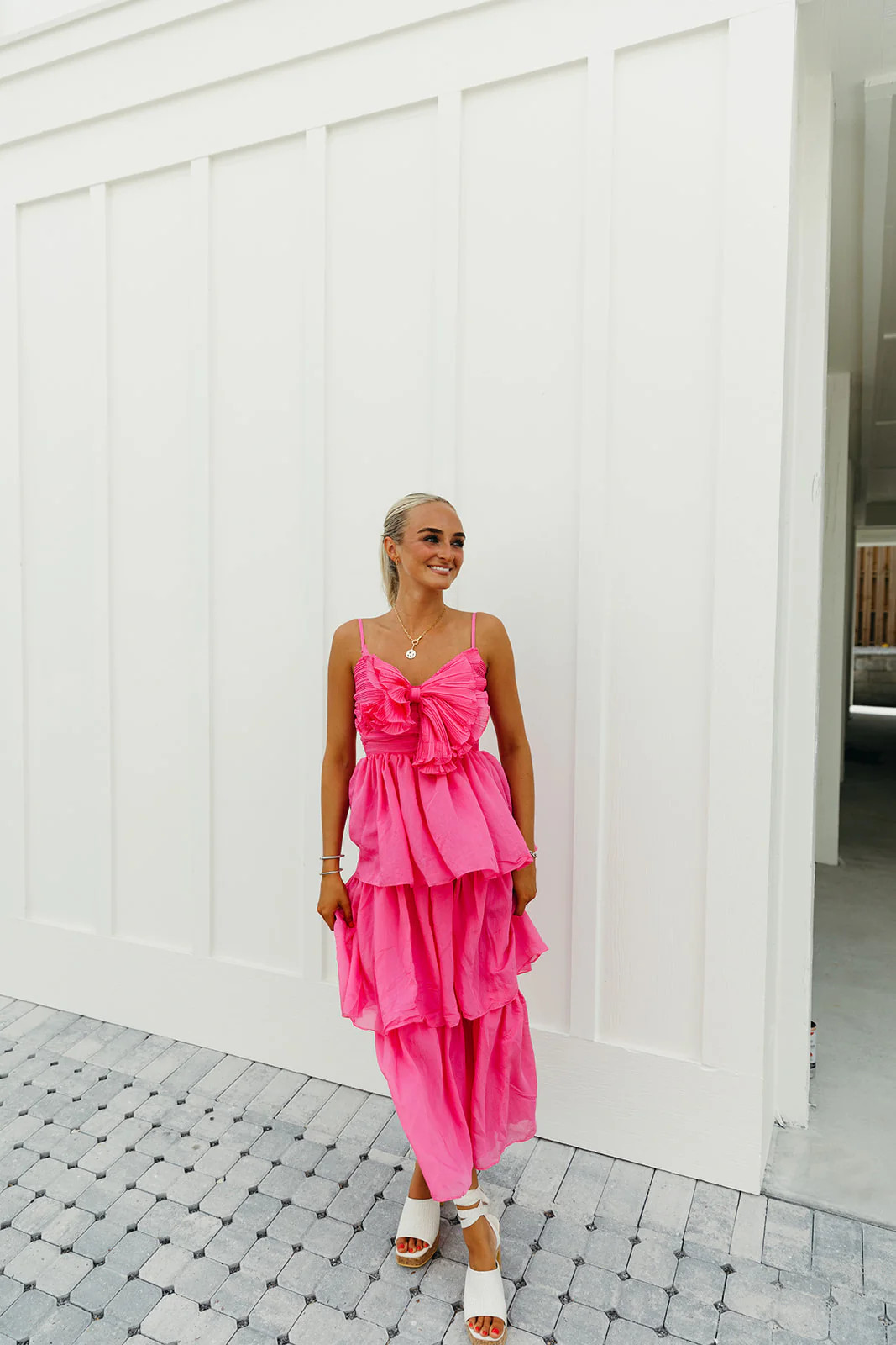 Margaret Midi Dress - Fuchsia Medium | Triple Threads