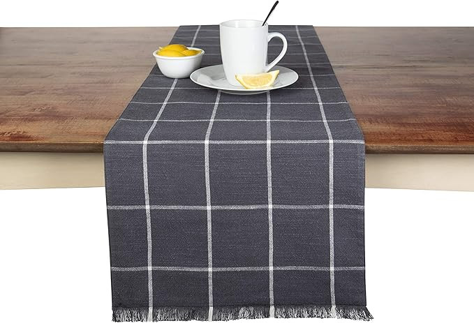 Amazon.com: Sticky Toffee Yarn Dyed Farmhouse Plaid Table Runner for Kitchen or Dining, 100% Cott... | Amazon (US)