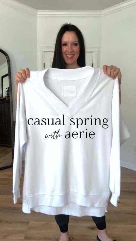 Spring casual from Aerie in this oversized pullover and joggers!

Sizing:
Pullover-in medium, could have done small
Joggers-Amazon, in medium 
Adidas Court Shoes-TTS
Tanks-Amazon, wearing long crop 

Spring outfit | spring break | athleisure | casual outfit | joggers 

#LTKstyletip #LTKover40 #LTKfindsunder50