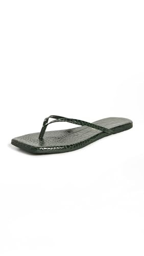 TKEES Women's Square Toe Lily Sandals, Emerald Croc, 8 Medium US | Amazon (US)