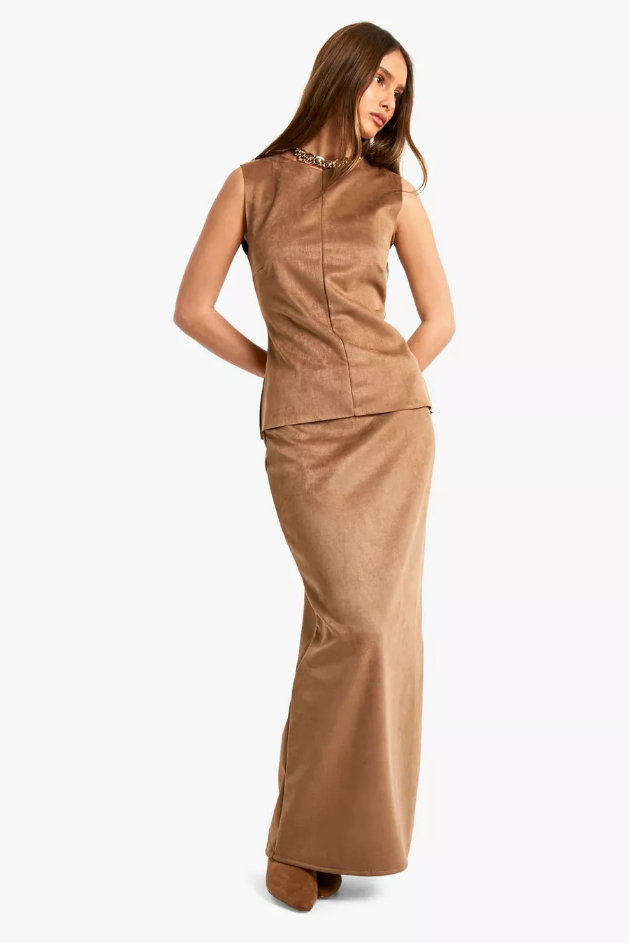 Suede Maxi Skirt | boohoo (US & Canada)