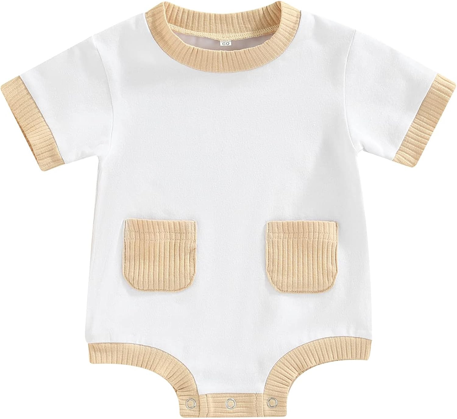 Infant Baby Girl Boy Crewneck Rompers Oversized Short Sleeve Letter Contrast Color T-Shirt Top Jumps | Amazon (US)