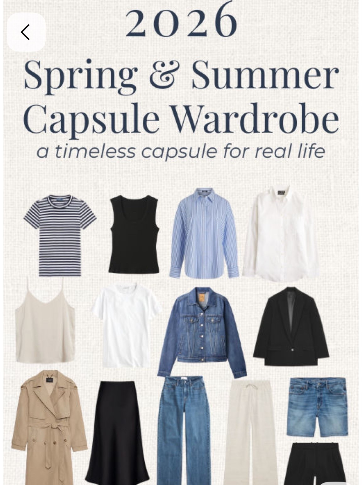 Spring & Summer Capsule Wardrobe for Moms 🤍

If you’re tired of staring at a full closet with “nothing to wear,” this is your solution.

This spring and summer capsule wardrobe is built around classic, neutral wardrobe basics that mix and match effortlessly — so you can create multiple outfits without overthinking it.

Think:
• Lightweight layers
• Timeless denim
• Neutral tops
• Easy dresses
• Comfortable but polished shoes

Perfect for:
• Spring capsule wardrobe
• Summer capsule wardrobe
• Minimalist wardrobe women
• Mom capsule wardrobe
• Classic everyday outfits
• Work from home mom outfits
• Casual chic mom style
• Mix and match outfits

Every piece works with everything else — so getting dressed feels simple again.

#LTKSeasonal #LTKootd #LTKSaleAlert