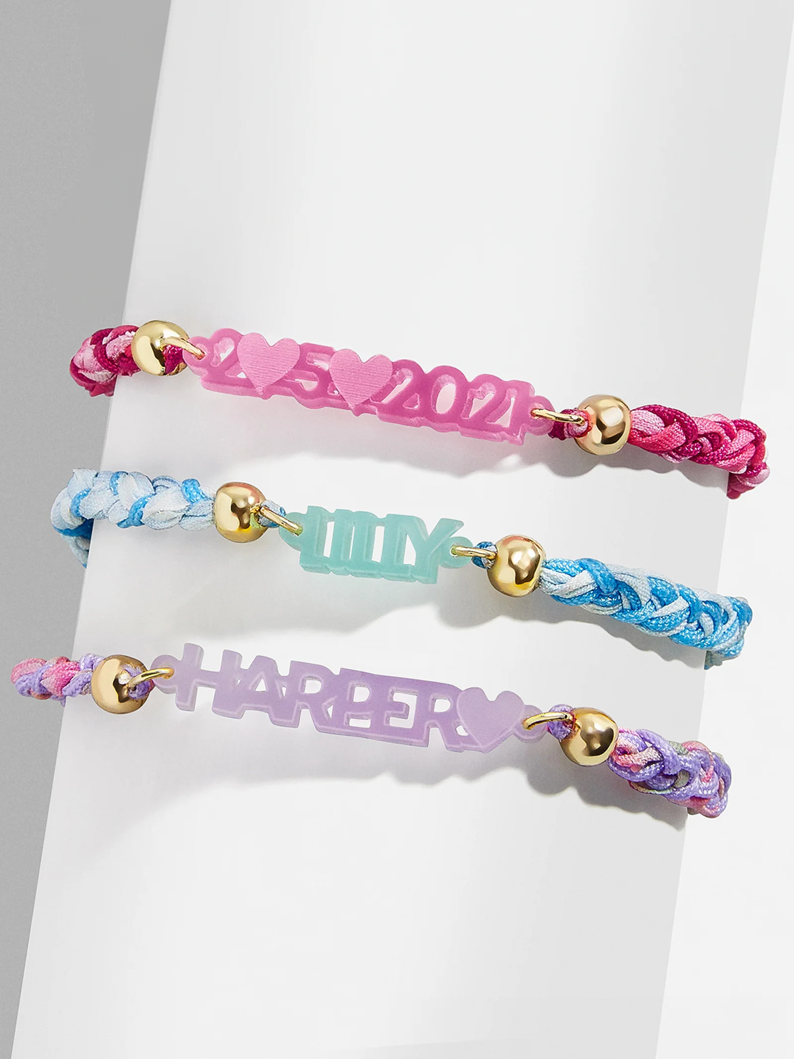 Acrylic Kids' Custom Nameplate Bracelet - Translucent Purple | BaubleBar