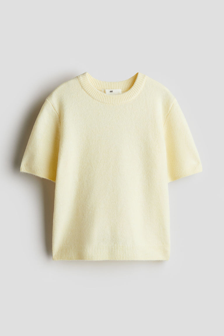Brushed Fine-Knit Top - Yellow - Kids | H&M US | H&M (US + CA)