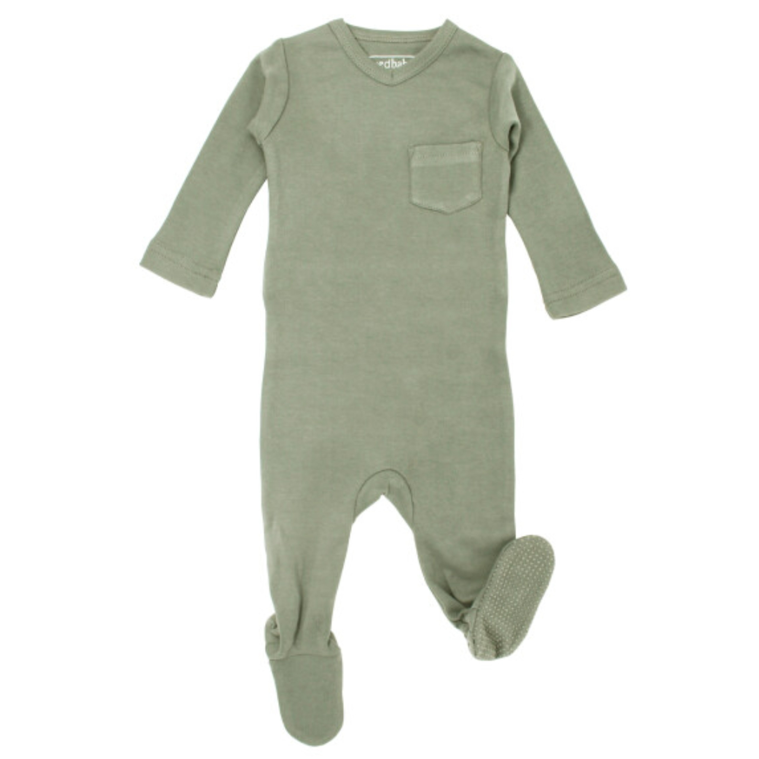 Organic V-Neck Footie, Fern | SpearmintLOVE