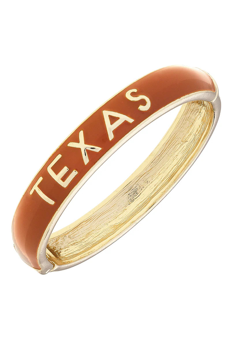 Texas Longhorns Sculpted Enamel Hinge Bangle in Burnt Orange | CANVAS