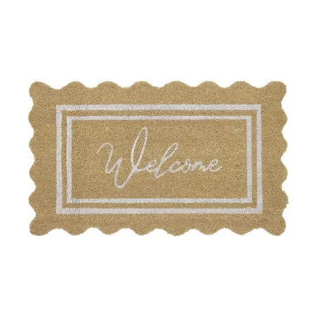 My Texas House Welcome Natural Scalloped Edge and Border Outdoor Coir Doormat, 18" x 30" | Walmart (US)