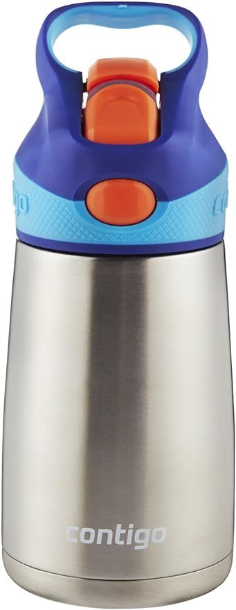 Contigo AUTOSPOUT Straw Striker Chill Stainless Steel Kids Water Bottle, 10 oz, Sapphire | Amazon (US)