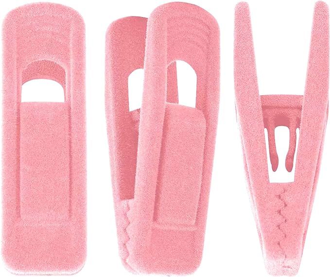 Trgowaul Blush Pink Velvet Hangers Clips, Pants Hangers Velvet Clips, Strong Finger Clips Perfect... | Amazon (US)