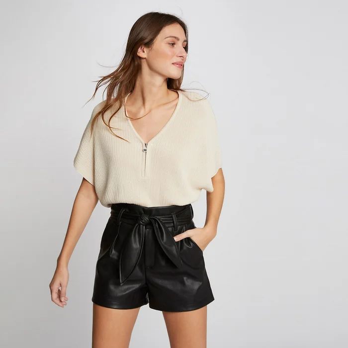 Faux Leather Shorts with High Waist | La Redoute (UK)