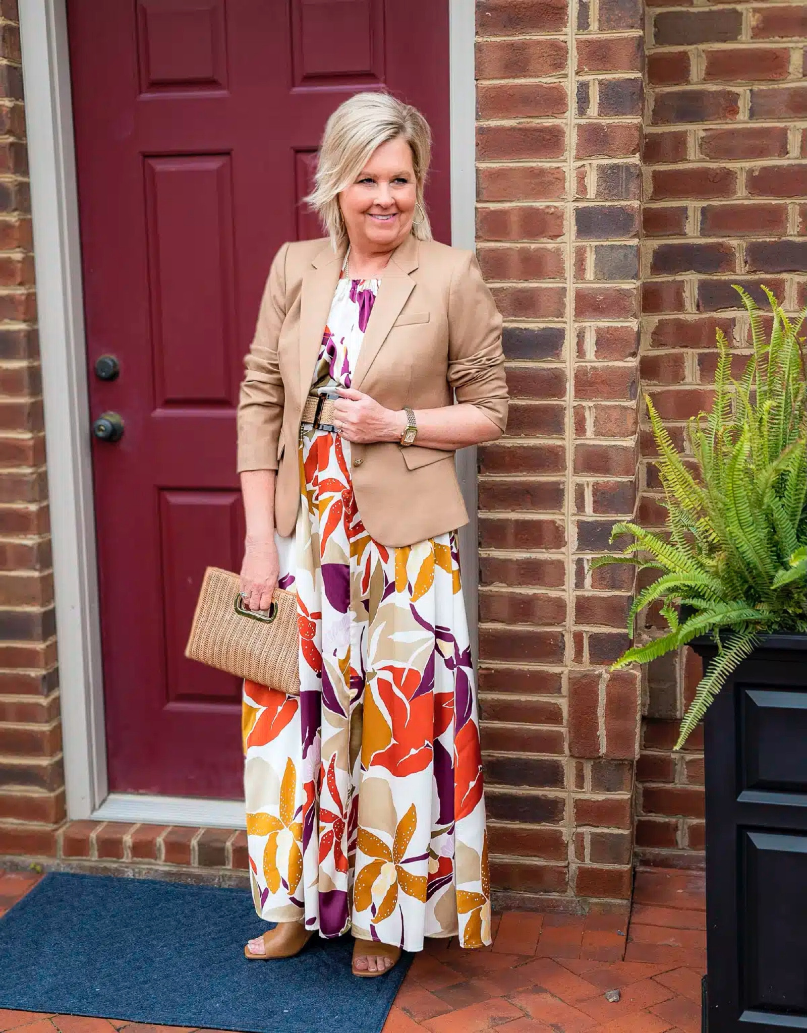 Maxi dress with outlet blazer for work