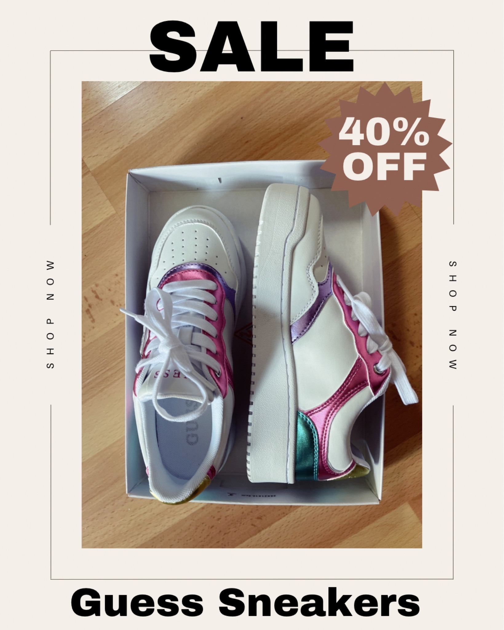 SALE ALERT ‼️ 40% off Guess Sneakers!! Love 💗 the Metallic stripes!!! Fits TTS 

#LTKBacktoSchool #LTKActive #LTKSaleAlert