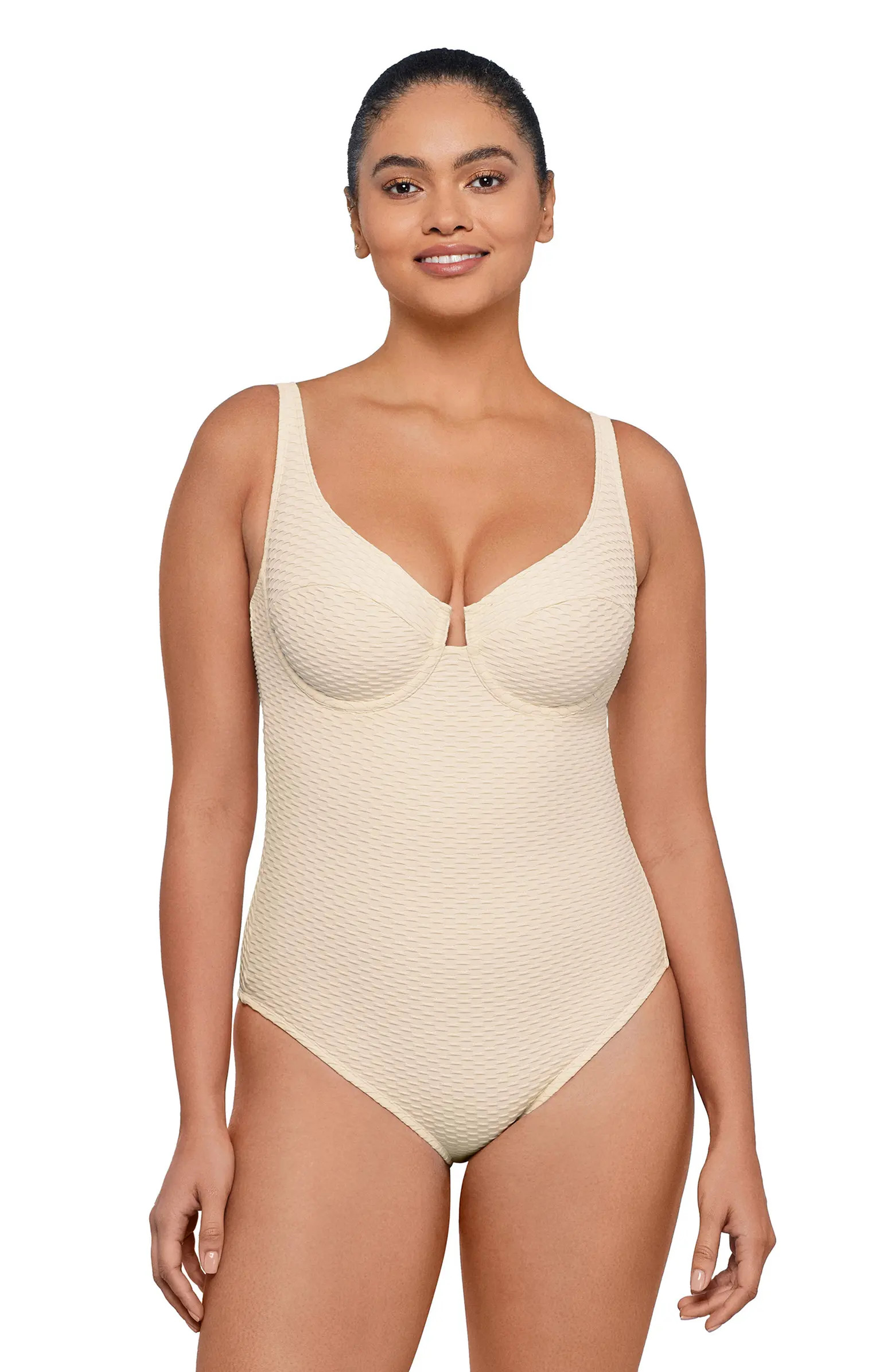 Novelty Texture Underwire One Piece Swimsuit | Nordstrom