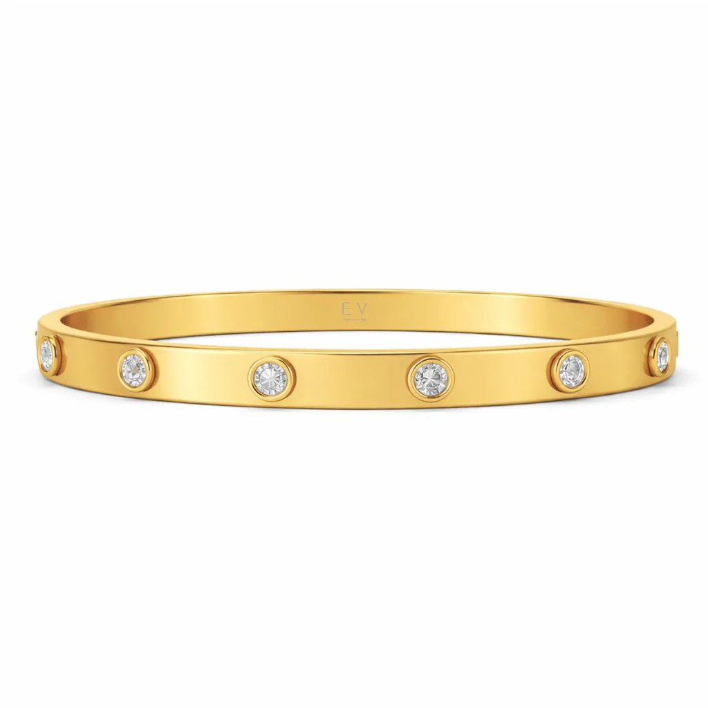 Nell Bezel Bangle Bracelet | Ellie Vail Jewelry